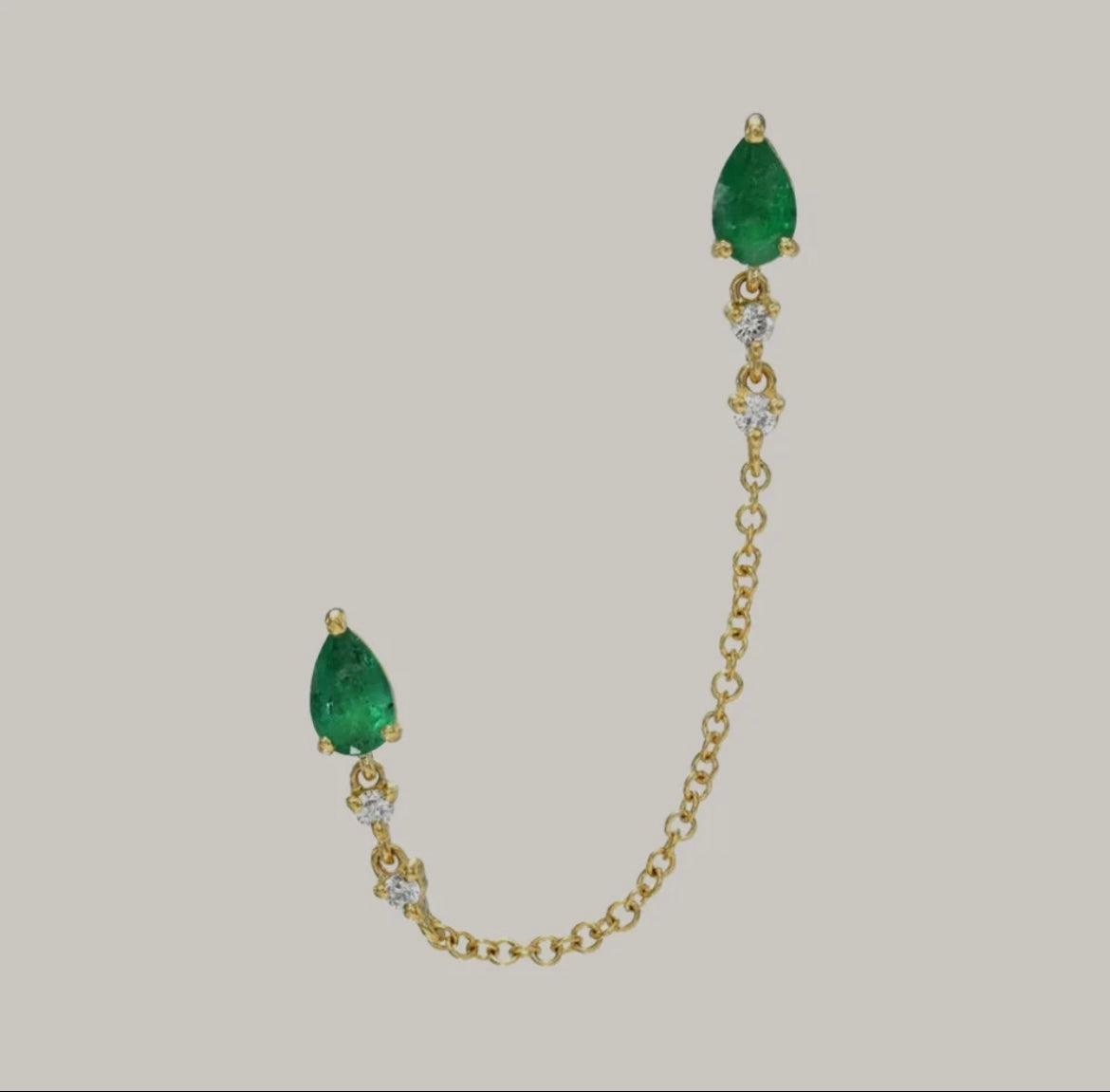 Minimalist Green Single Earring