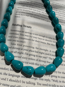 15" Long, 14mm Corn Natural Turquoise Necklace  Natural stones may vary in size, color or shape 15" long necklace & 5" extender 0.4"×0.55" (10mmx14mm) natural turquoise 60 grams weight Nickel, Lead & Chrome free